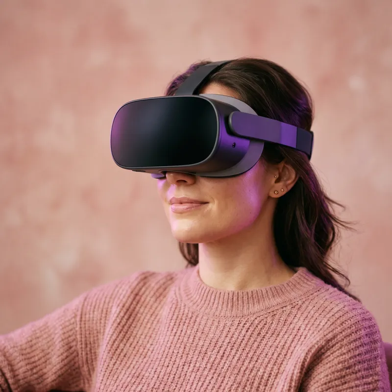 Woman experiencing a VR headset